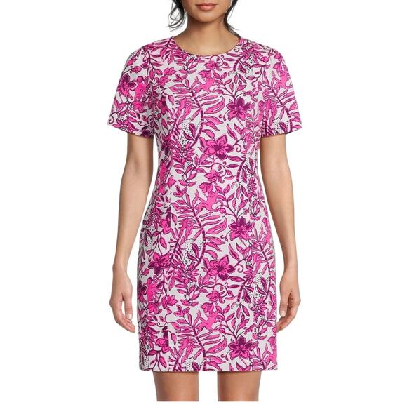 Lilly Pulitzer Dresses & Skirts - Lilly Pulitzer Mila Dress Pink White 8 NWT Floral Sheath Spring Preppy Coastal